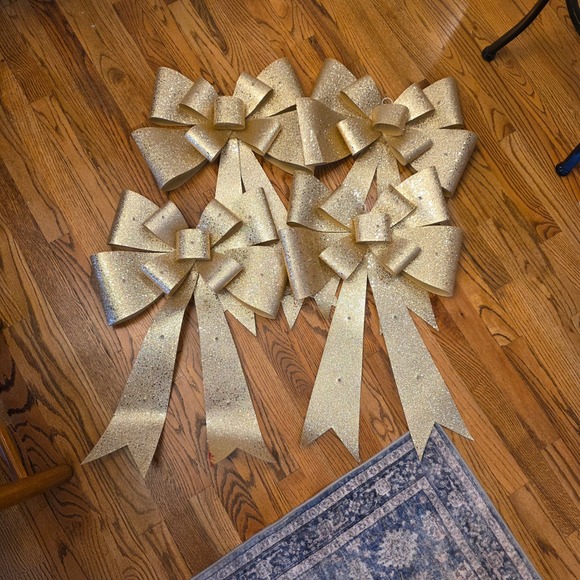 Gold Glitter Christmas Wedding  LED Lights Battery Operated Decoration 24" - Picture 7 of 14